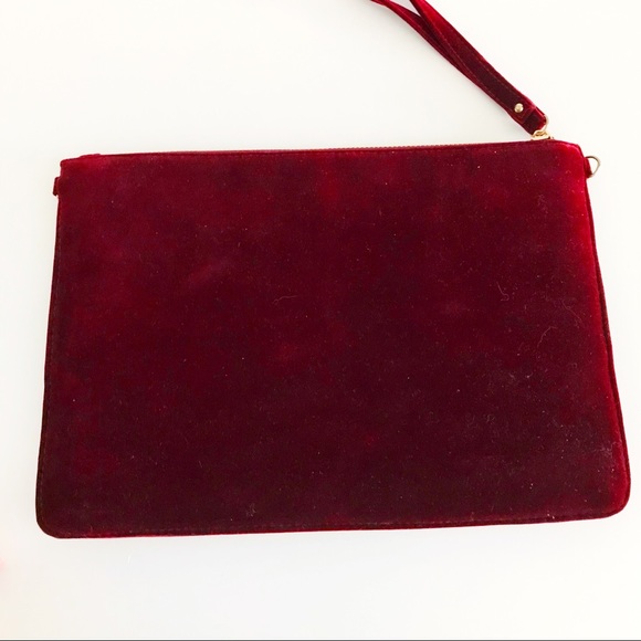 ASOS Carvela Velvet Pouch Clutch Bag w Gold Chain - Picture 6 of 8